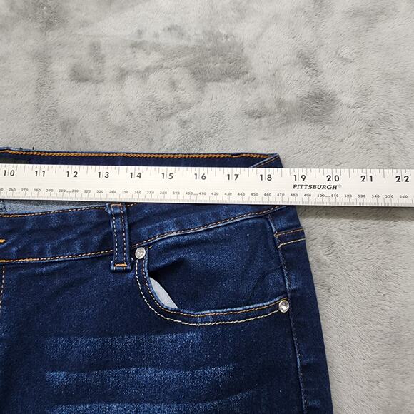 Enjoy Denim Jeans Womens 20 Blue High Rise Crop Capri Skinny Leg Stretch Denim - Picture 12 of 16